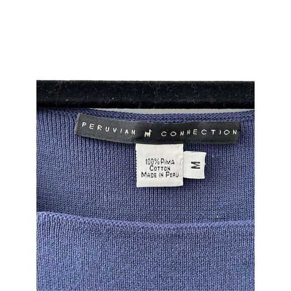 Peruvian Connection Knit Sleeveless Top Cami Blue Women's Medium - Picture 2 of 3